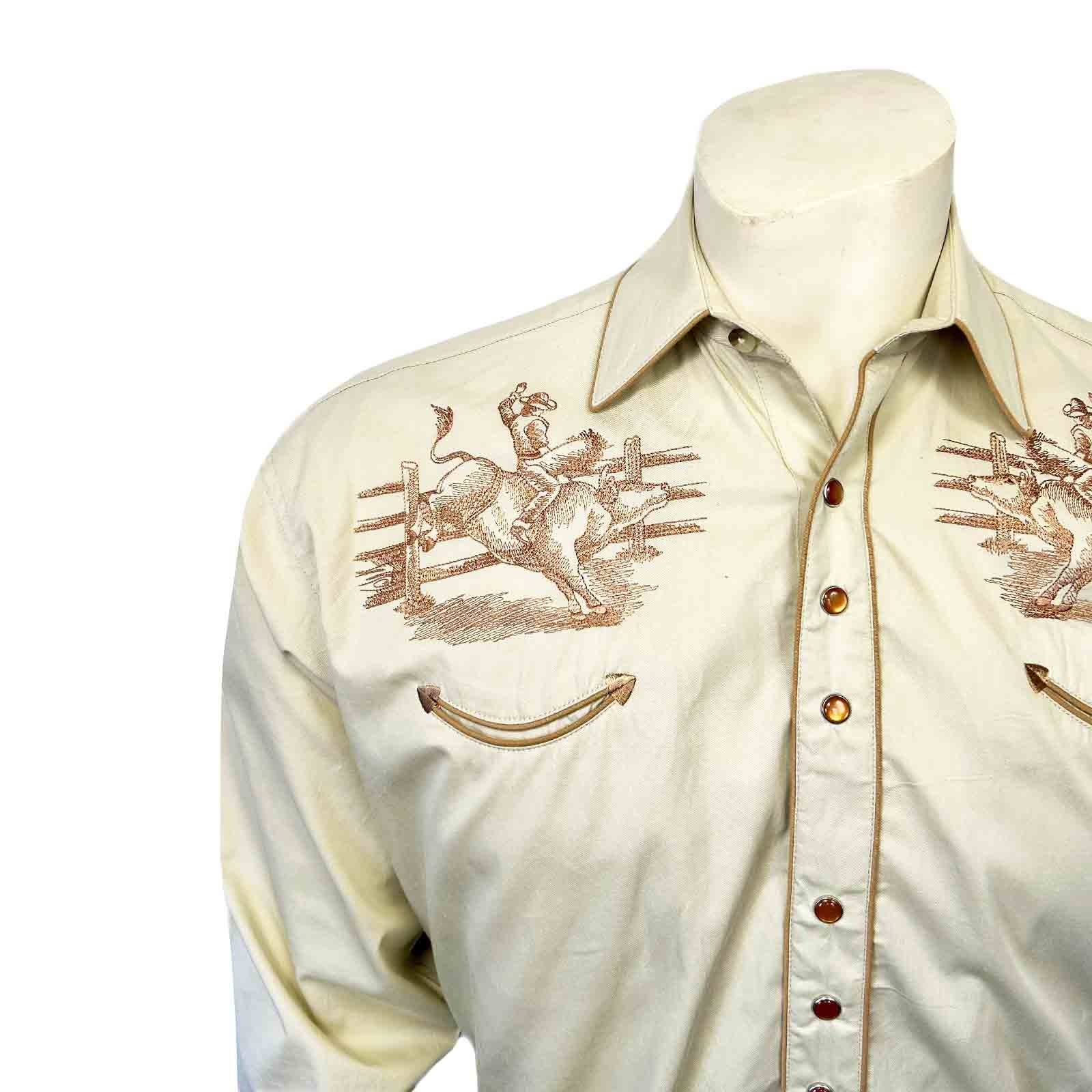 Men's Khaki Vintage Bull Rider Embroidery