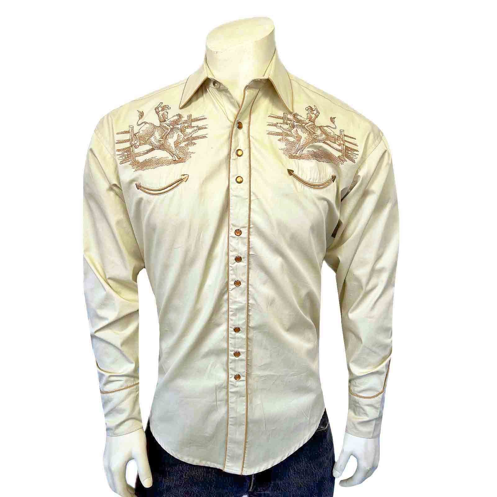 Men's Khaki Vintage Bull Rider Embroidery