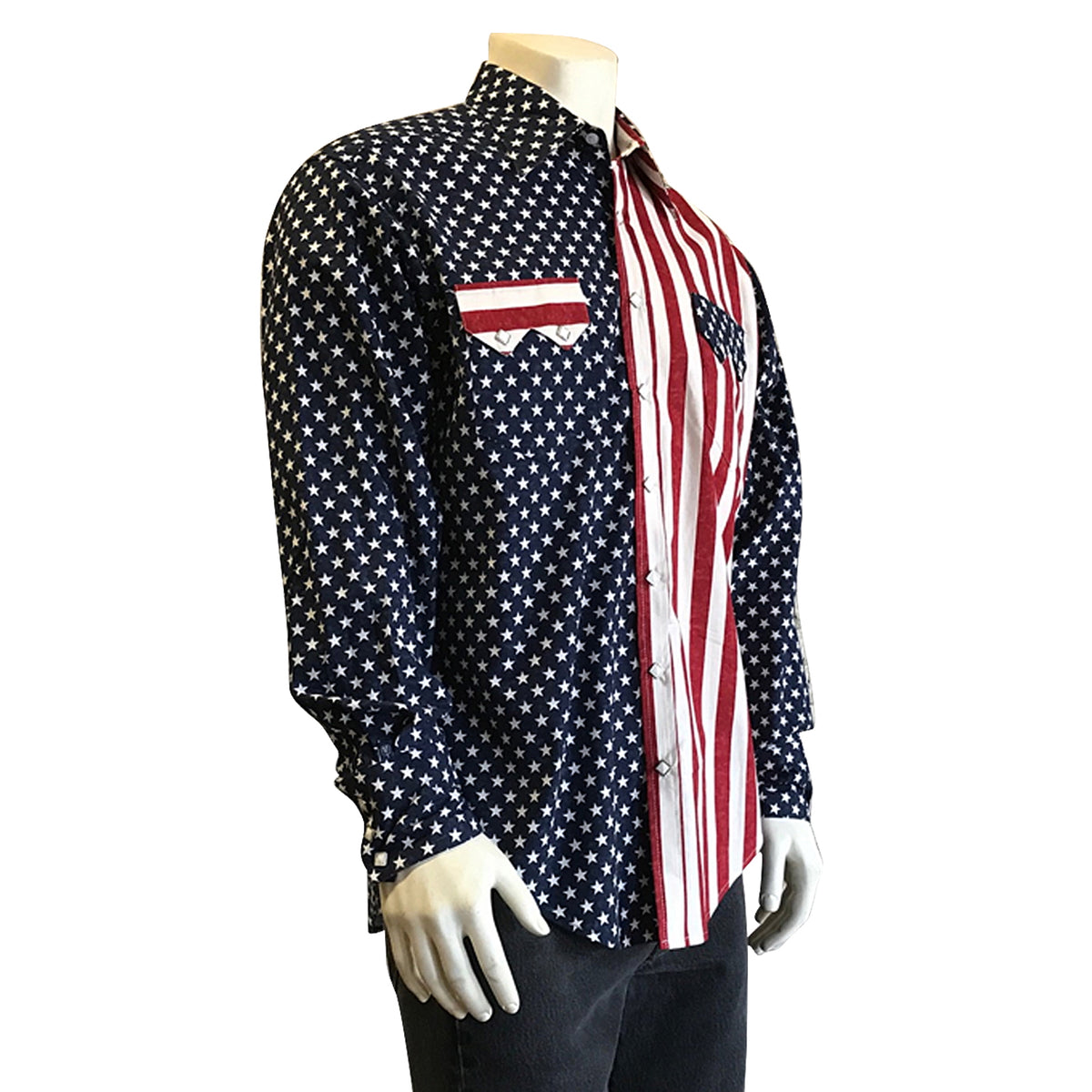 Men's American Flag 2-Tone Western Shirt - Made in USA!