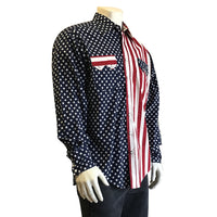 Men's American Flag 2-Tone Western Shirt - Made in USA!