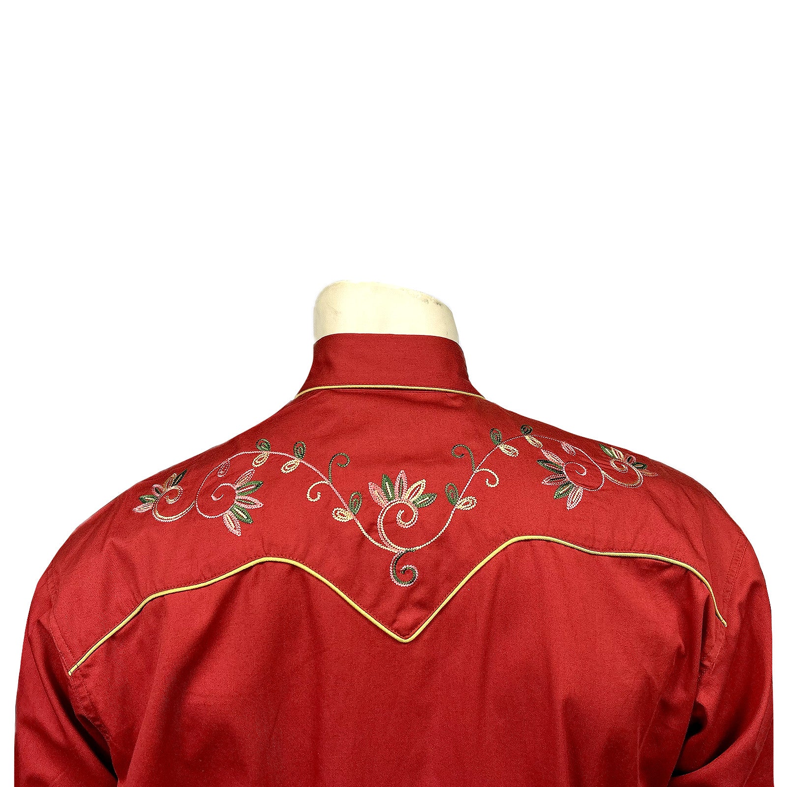 Rockmount Men's Red Vintage Variegated Floral Embroidery