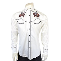Men's Ivory Bronc Embroidered Western Shirt