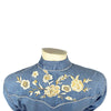 Men's Vintage Denim Floral Embroidered Western Shirt