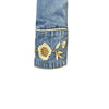 Men's Vintage Denim Floral Embroidered Western Shirt