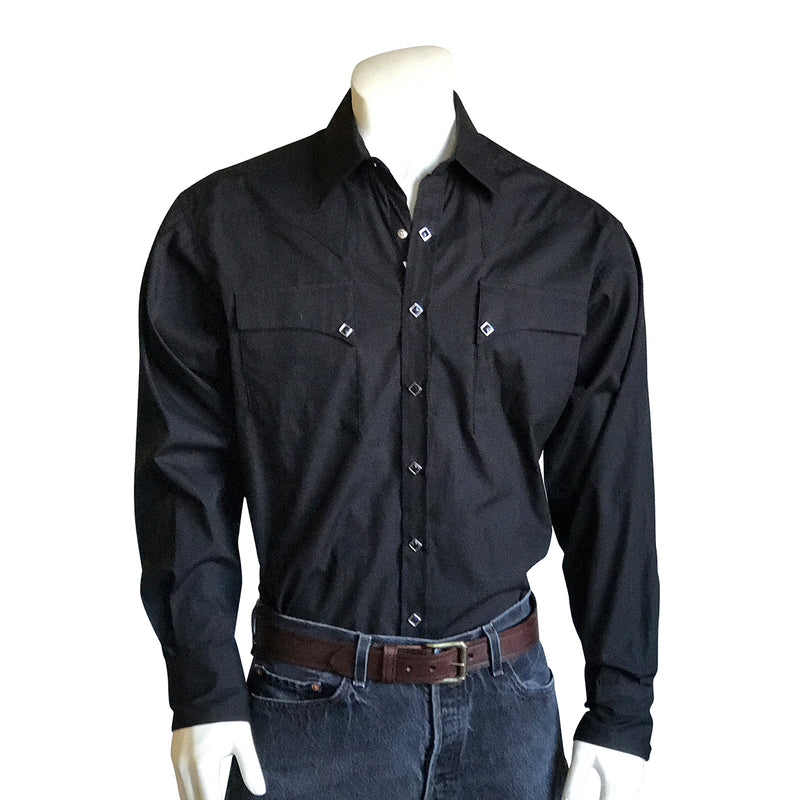 Men's Black Quarter Horse Pima Cotton Western Shirt