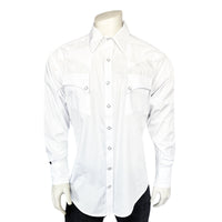 Men's White Quarter Horse Pima Cotton Western Shirt