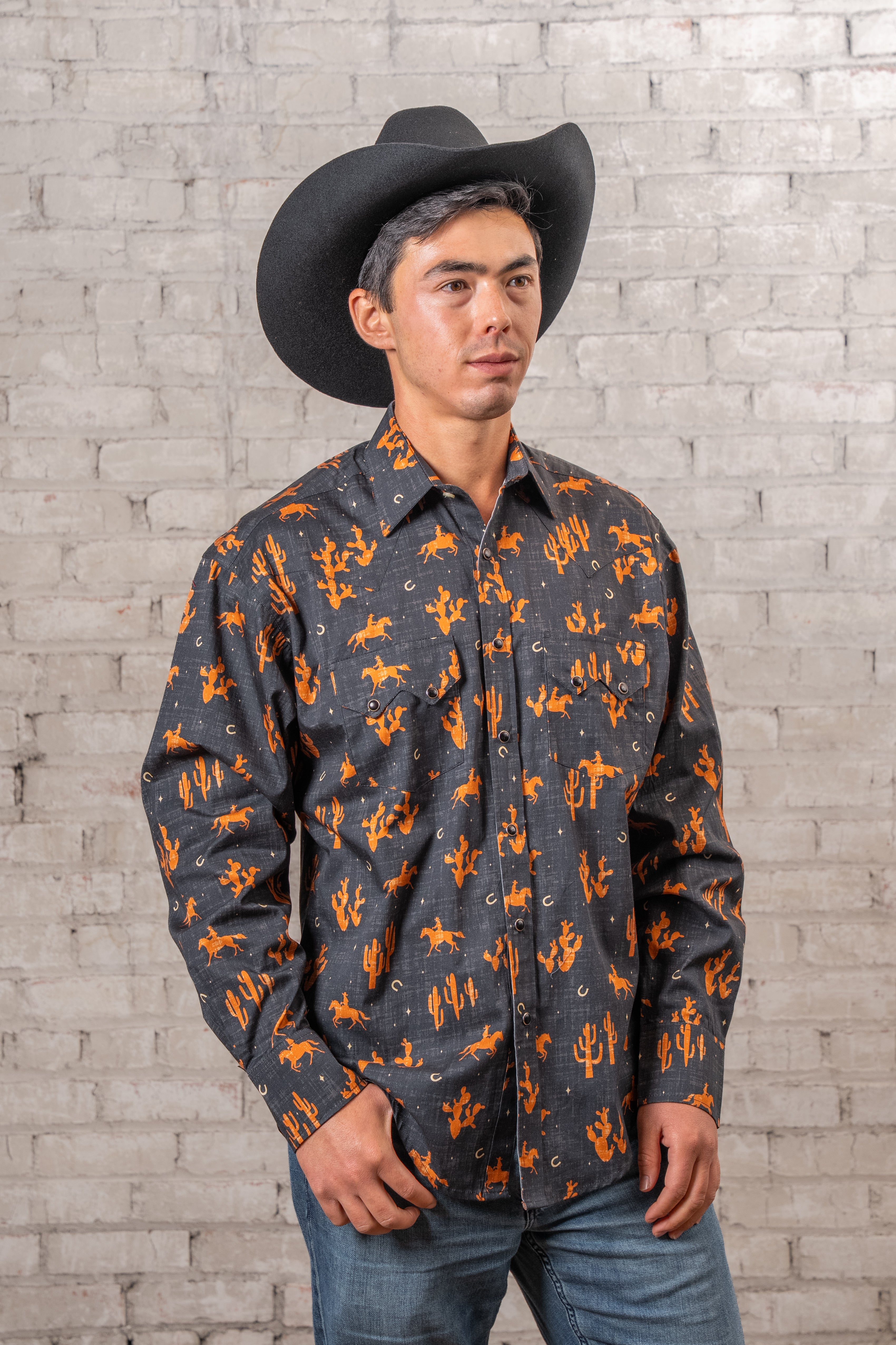 Men's Black Print Western Shirt – Rockmount