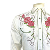 Men’s Longhorn & Floral Embroidery Western Shirt in Ivory