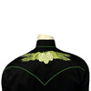 Men's Vintage Beer Hops Embroidered Western Shirt in Black