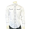 Men's Signature Solid White Western Shirt with Smile Pockets