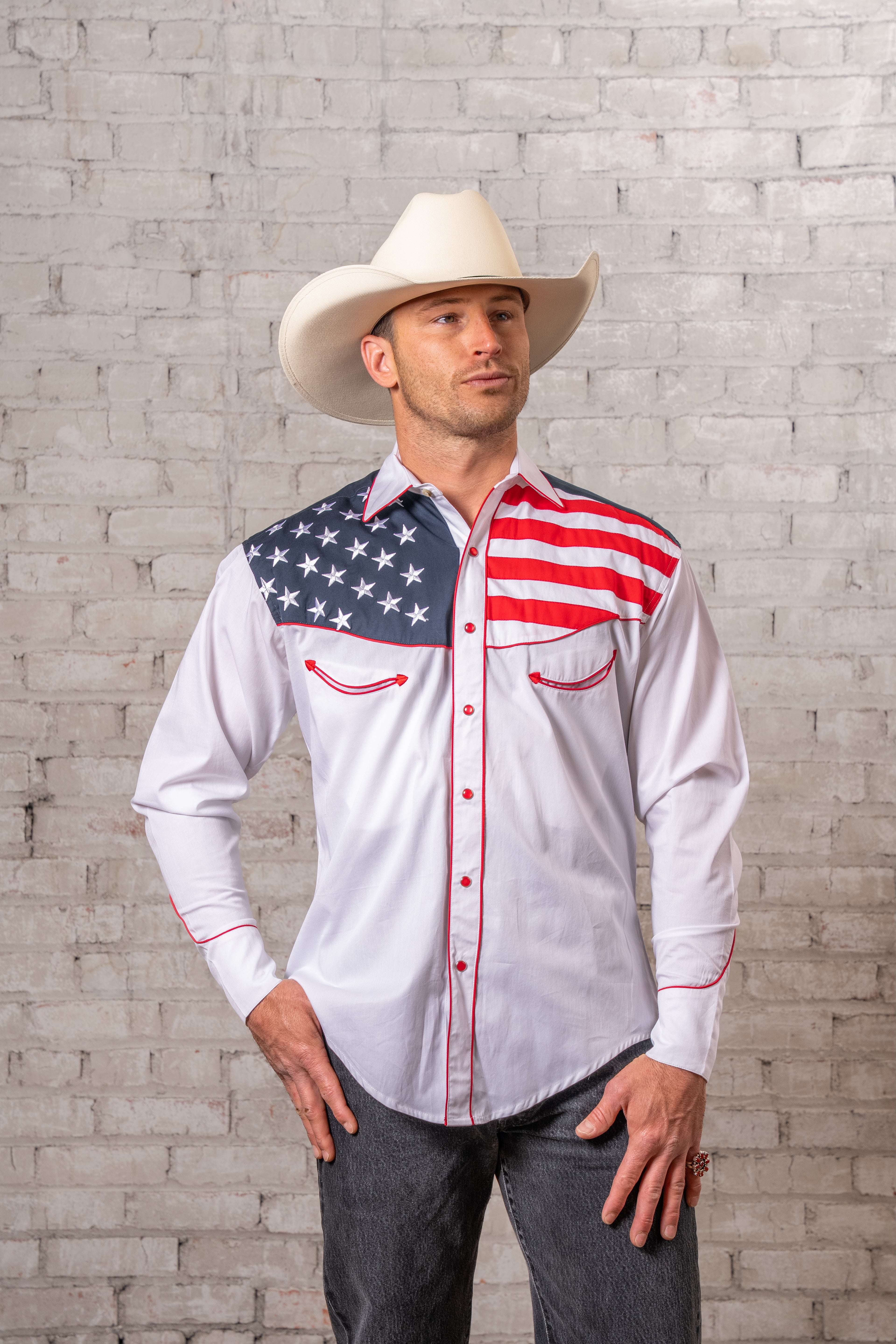 mens western dress shirts Rockmount Men's American Flag Western Shirt
