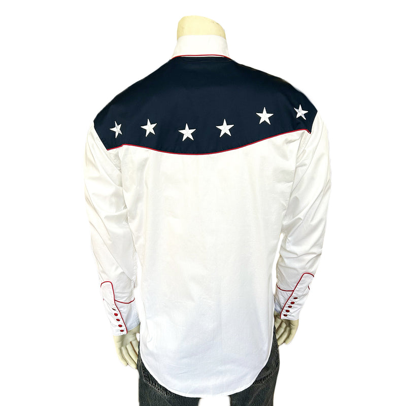Men's American Flag Embroidered Western Shirt Men's American Flag Embroidered Western Shirt
