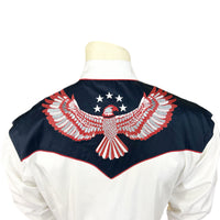 Men's Vintage USA Flag & Eagle Embroidered Western Shirt