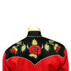 Men's Vintage 2-Tone Red Roses Embroidered Western Shirt