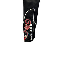 Men's Vintage Black Pastel Floral Embroidered Western Shirt