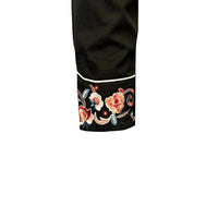 Men's Vintage Black Pastel Floral Embroidered Western Shirt