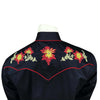 Men's Vintage Black Floral Chenille Embroidered Western Shirt