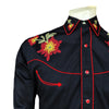 Men's Vintage Black Floral Chenille Embroidered Western Shirt