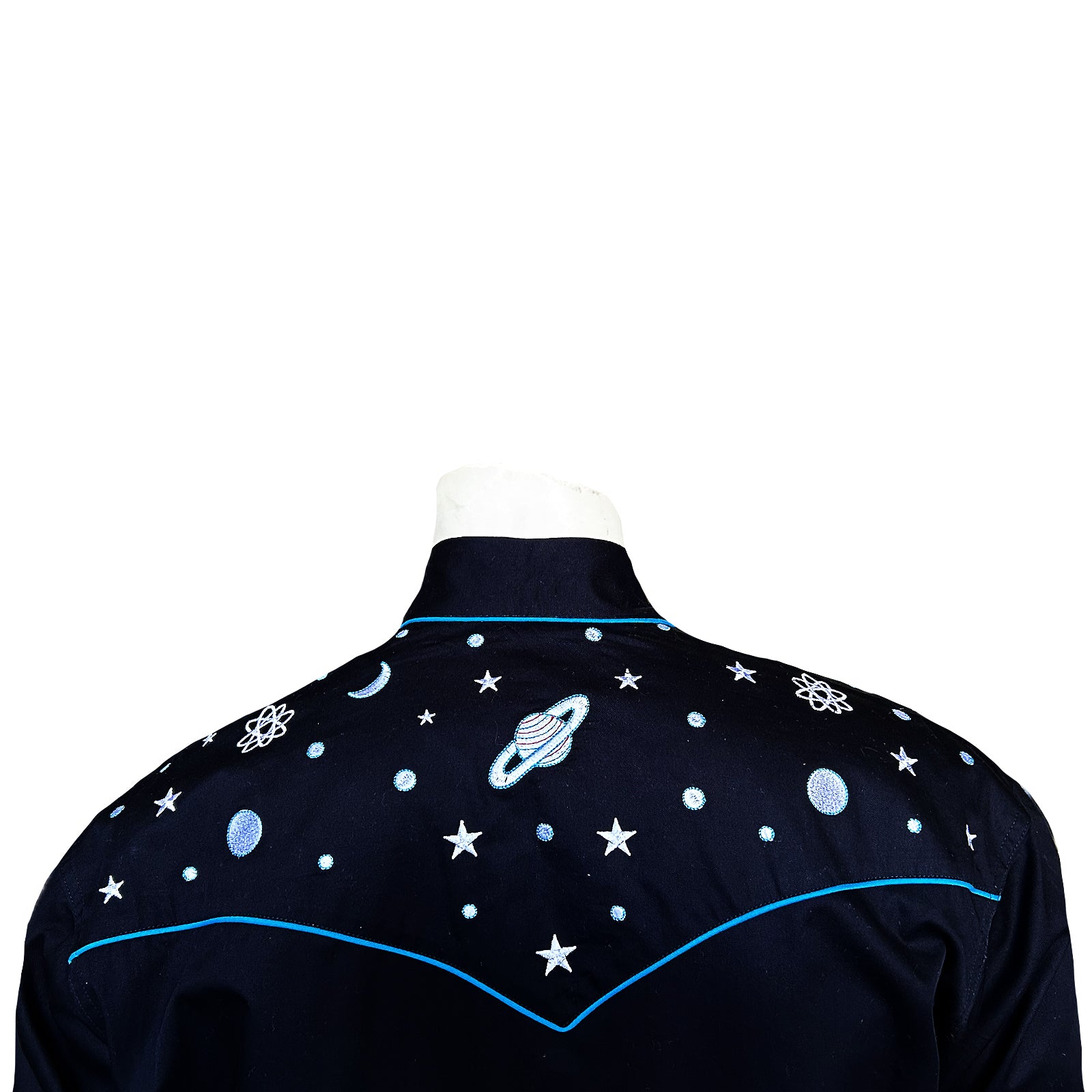 Men's Out of This World Embroidered Black Western Shirt