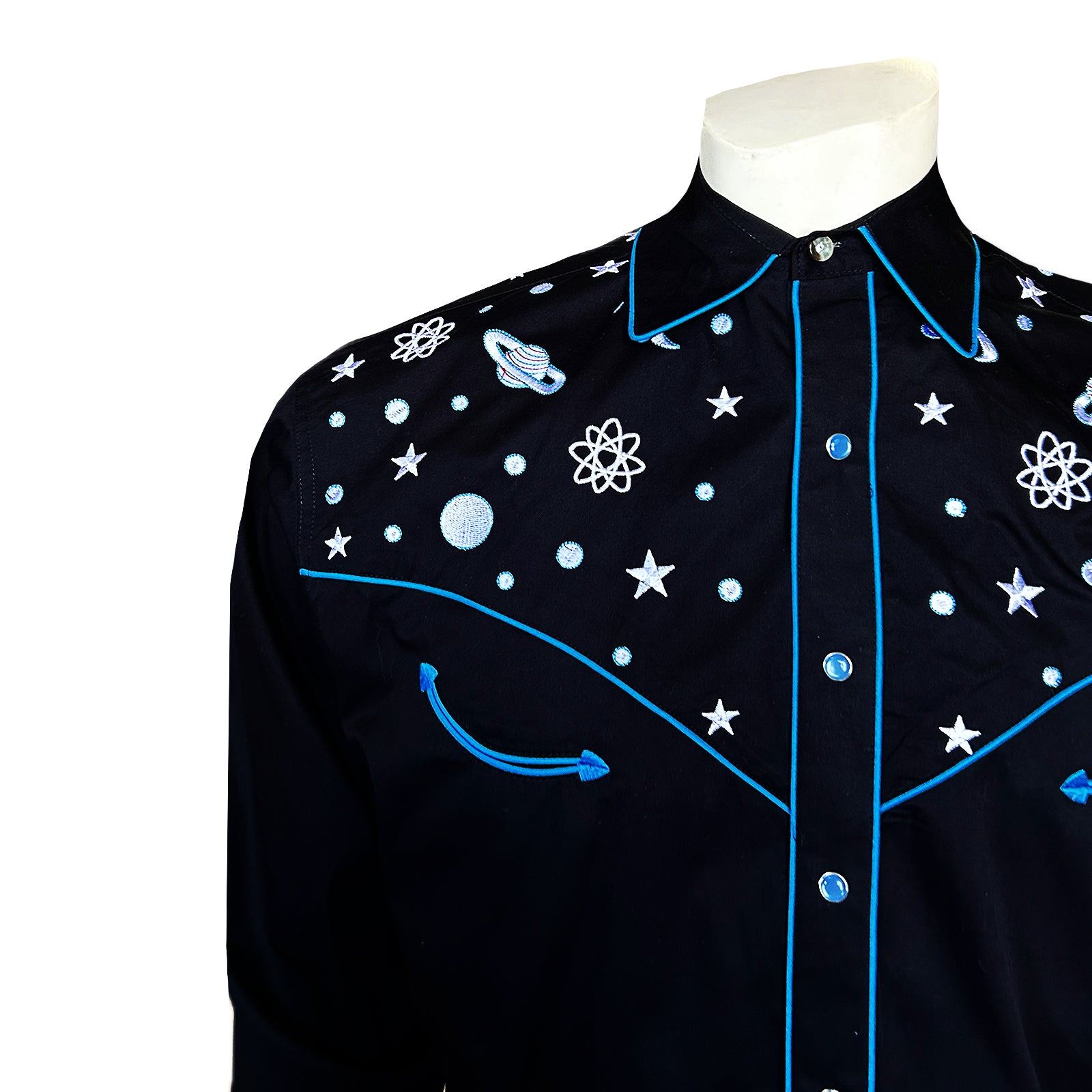 Men's Black Out of This World Embroidered Western Shirt