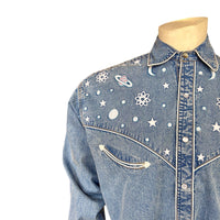 Men's Out of This World Embroidered Denim Western Shirt