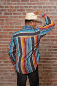 Men's Vintage Serape Stripe Western Shirt