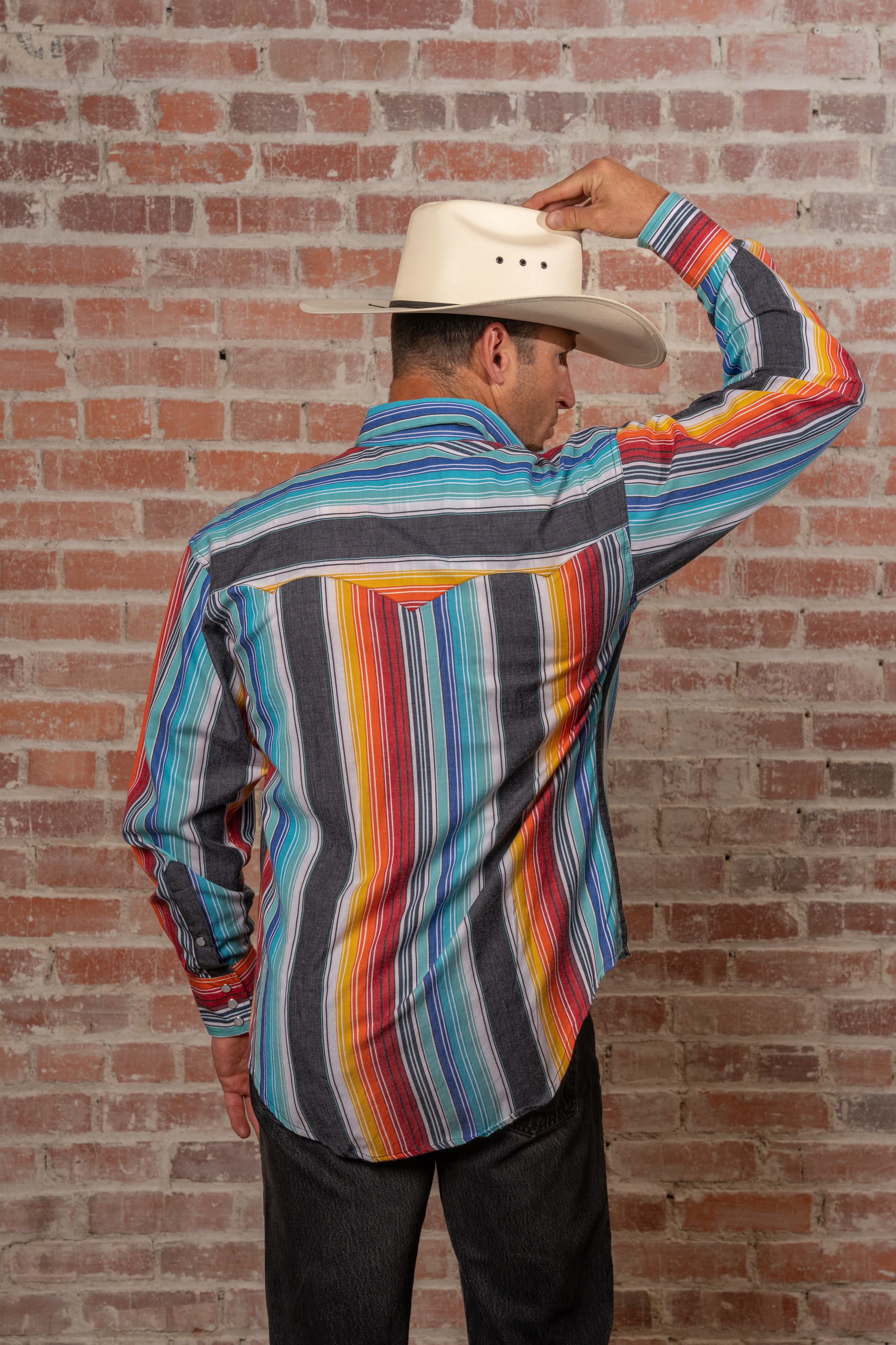 Men's Vintage Serape Stripe Western Shirt