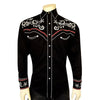 Men’s Vintage Black Stars & Scrolls Embroidered Western Shirt