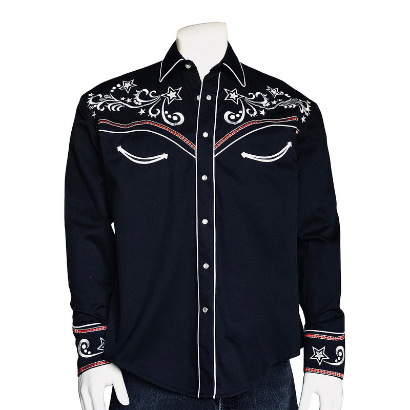 Rockmount Men’s Star & Scroll Embroidered Western Shirt
