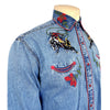 Men's Vintage Bronc Embroidered Western Shirt in Denim