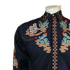 Men's Cactus & Cowboy Boots Embroidered Western Shirt in Black