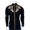 Men's Black Cactus & Cowboy Boots Embroidered Western Shirt