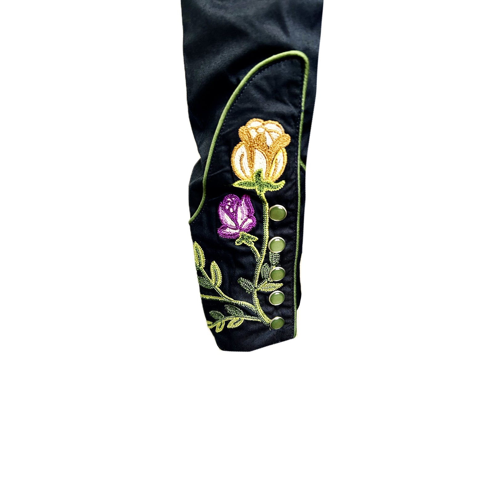 ROCKMOUNT USA製　花柄　パッチワーク　ウエスタンシャツ　hooked Rockmount Men's Vintage Khaki Crochet Red Floral Embroidered