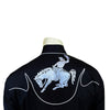 Men's Vintage Bronc Embroidered Western Shirt in Black & White