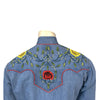 Men's Vintage Denim Floral Embroidered Western Shirt