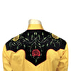 Men's 2-Tone Black & Gold Floral Embroidery Western Shirt