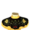 Men's 2-Tone Black & Gold Floral Embroidery Western Shirt