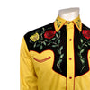 Men's 2-Tone Black & Gold Floral Embroidered Western Shirt