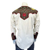 Men's 2-Tone Brown & Tan Floral Embroidered Western Shirt