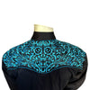 Men's Vintage Tooling Embroidered Black & Turquoise Western Shirt