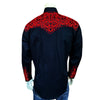 Men's Vintage Black & Red Tooling Embroidered Western Shirt