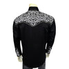 Men's Vintage Black & Silver Tooling Embroidered Western Shirt