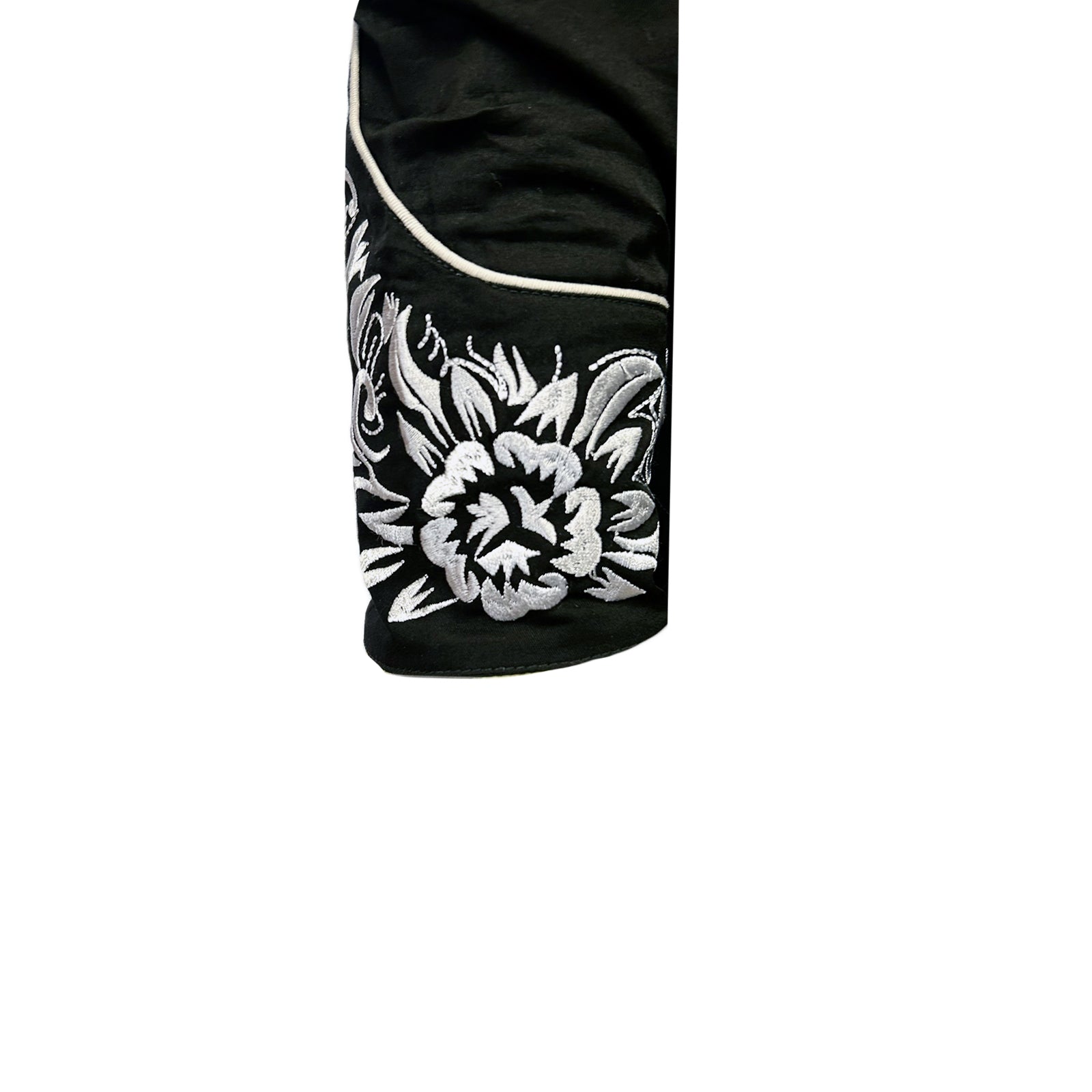 Men's Vintage Black & Silver Tooling Embroidered Western Shirt