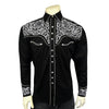 Men's Vintage Black & Silver Tooling Embroidered Western Shirt