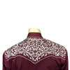 Men's Vintage Burgundy & Silver Tooling Embroidered Western Shirt