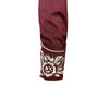 Men's Vintage Tooling Embroidered Burgundy & Silver Western Shirt