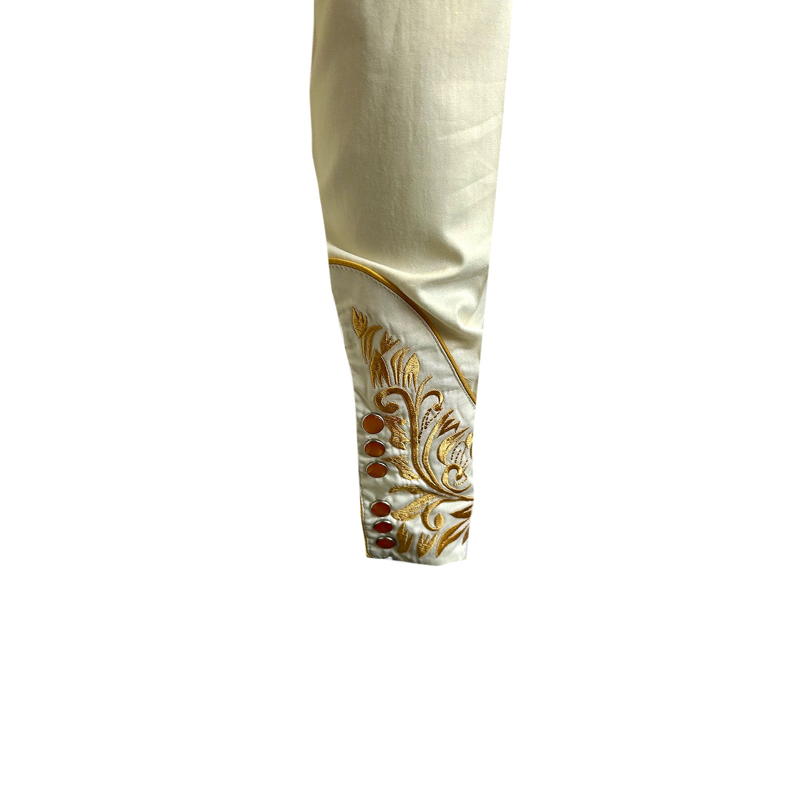 Men's Vintage Ivory with Gold Tooling Embroidery Shirt