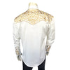 Men's Vintage Ivory and Gold Tooling Embroidered Western Shirt