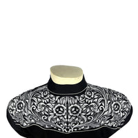 Men's Vintage Black & Silver Tooling Embroidered Western Shirt