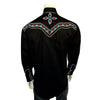 Men's Black Native Pattern Embroidered Western Shirt